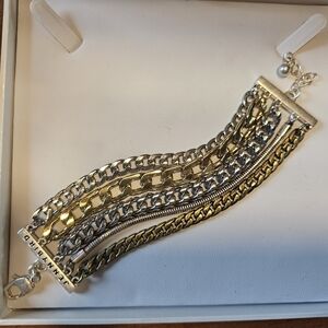 Silver and Gold Chain Bracelet